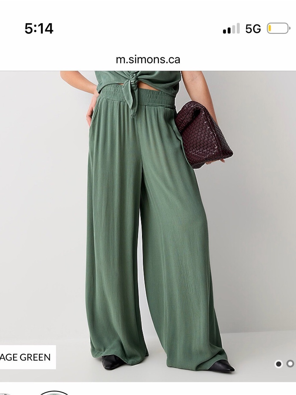 Vero Moda Sage Green Wide-Leg Palazzo Pants